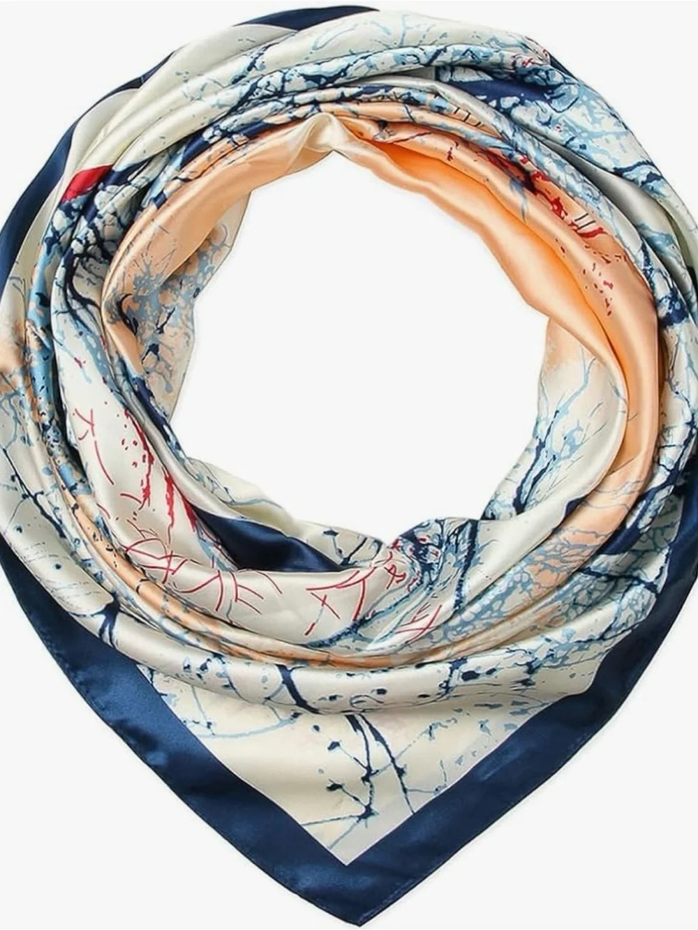 NWT CORCIOVA 35 x 35 Satin Square Scarf Silk-Feel Hair Wrap, Large Bandana